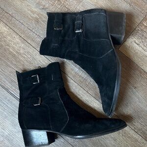 Via Spiga Black Suede Ankle Boots Buckle 11 / 41